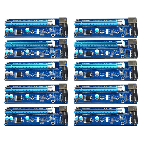 10pcs/lot 60cm USB 3.0 PCI-E Express 1x 16x Extender Riser Card with SATA 15pin to 4pin Power Cable for Bitcoin Miner