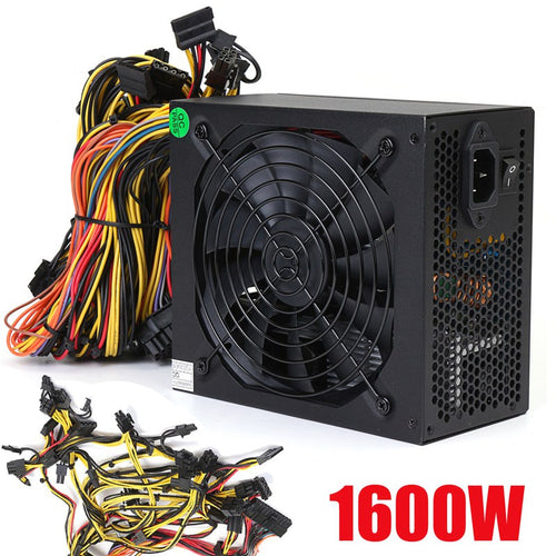 1600W Mining Power Supply For 6 GPU Eth Rig Ethereum Crypto Coin Miner Antminer High Quality computer Power Supply For BTC