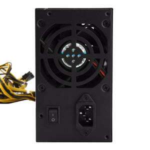 1800W High-efficiency 6+2 Pin Miner Mining Machine Power Supply For Antminer A6/7 S7/9 L3+ D3 R4 with Double Cooling Fans